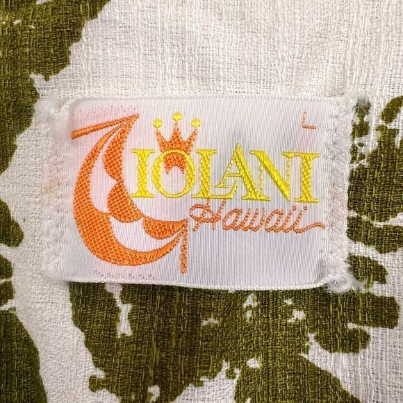 Vintage 60’s Iolani Monstera Print Bark Cloth Hawaiian Shirt - Picture 7 of 12